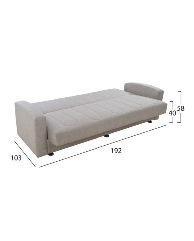 ΚΑΝΑΠΕΣ ΚΡΕΒΑΤΙ 3ΘΕΣΙΟΣ DIMOS V04 ΜΠΕΖ HM3074.02 220x77x83 εκ.