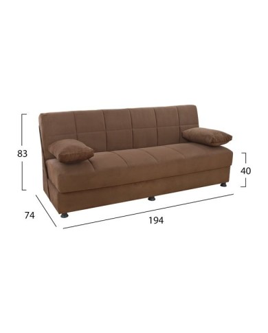 ΚΑΝΑΠΕΣ ΚΡΕΒΑΤΙ 3ΘΕΣΙΟΣ EGE 1205 ΚΑΦΕ HM3067.02 194x74x83 εκ.