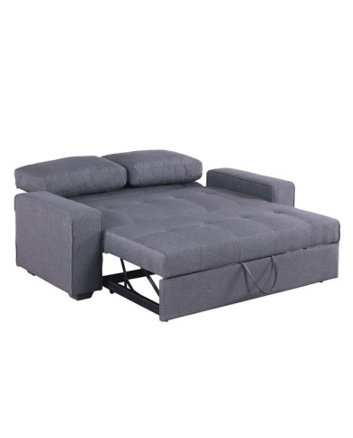 ΚΑΝΑΠΕΣ ΚΡΕΒΑΤΙ KANNA 2ΘΕΣΙΟΣ 176x102x91 εκ.HM3082.10 ΜΕ ΓΚΡΙ ΥΦΑΣΜΑ