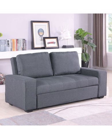 ΚΑΝΑΠΕΣ ΚΡΕΒΑΤΙ KANNA 2ΘΕΣΙΟΣ 176x102x91 εκ.HM3082.10 ΜΕ ΓΚΡΙ ΥΦΑΣΜΑ
