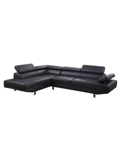 ΚΑΝΑΠΕΣ ΓΩΝΙΑ GORO ΑΡΙΣΤΕΡΗ HM3084.02L ΑΠΟ ΜΑΥΡΟ PU 270x200x87cm