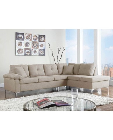 ΚΑΝΑΠΕΣ ΓΩΝΙΑ ΔΕΞΙΑ ZAILA HM3086R ΥΦΑΣΜΑ ΜΠΕΖ 282x197x90 εκ.