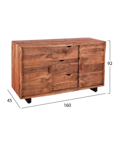 ΜΠΟΥΦΕΣ NICOLE ΑΠΟ ΜΑΣΙΦ ΞΥΛΟ ΑΚΑΚΙΑΣ ΦΥΣΙΚΟ 160X45X92Υεκ.HM8184