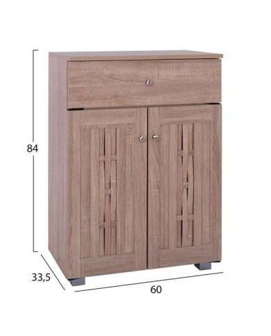 ΠΑΠΟΥΤΣΟΘΗΚΗ-ΝΤΟΥΛΑΠΙ ΞΥΛΙΝΗ IANTHA HM2231.02 SONAMA 60X33,5X84εκ.