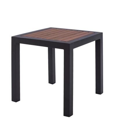 ΤΡΑΠΕΖΙ ΑΛΟΥΜΙΝΙΟΥ SABRA HM5403.02 ΓΚΡΙ ΜΕ POLYWOOD 45Χ45X45,5 εκ.