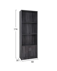 ΒΙΒΛΙΟΘΗΚΗ ΜΕΛΑΜΙΝΗΣ HAYDEN HM2269.01 ΣΕ ΑΝΘΡΑΚΙ ΧΡΩΜΑ 60x30x174 εκ.