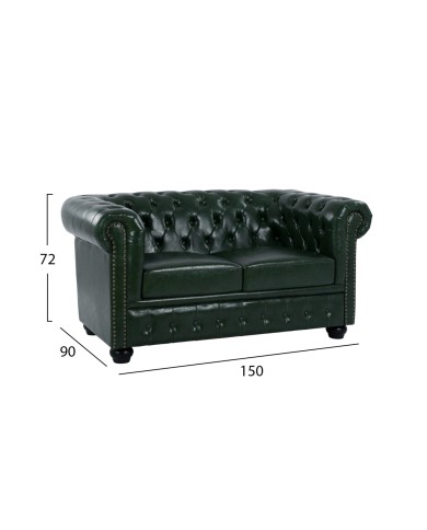 ΚΑΝΑΠΕΣ 2ΘΕΣΙΟΣ T.CHESTERFIELD HM3010.08 ΤΕΧΝΟΔΕΡΜΑ ΚΥΠΑΡΙΣΣΙ 150x90x72 εκ.