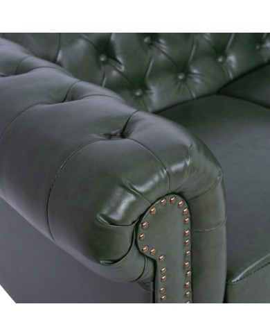 ΚΑΝΑΠΕΣ 2ΘΕΣΙΟΣ T.CHESTERFIELD HM3010.08 ΤΕΧΝΟΔΕΡΜΑ ΚΥΠΑΡΙΣΣΙ 150x90x72 εκ.