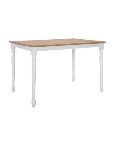 ΤΡΑΠΕΖΙ ΞΥΛΙΝΟ PAMUEL 75x120x75 ΦΥΣΙΚΗ ΕΠΙΦΑΝΕΙΑ ΛΕΥΚΑ ΠΟΔΙΑ HM8276