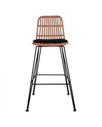 ΣΚΑΜΠΟ ΜΕΤΑΛΛΙΚΟ ΜΕ ΜΑΞΙΛΑΡΙ ALLEGRA HM5452 ΜΕ WICKER ΣΕ ΜΠΕΖ ΑΠΟΧΡΩΣΗ 56x60x109 εκ.