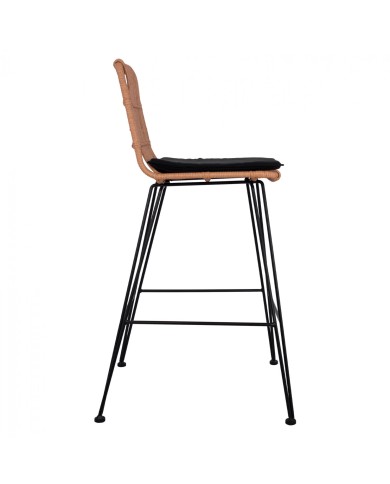 ΣΚΑΜΠΟ ΜΕΤΑΛΛΙΚΟ ΜΕ ΜΑΞΙΛΑΡΙ ALLEGRA HM5452 ΜΕ WICKER ΣΕ ΜΠΕΖ ΑΠΟΧΡΩΣΗ 56x60x109 εκ.