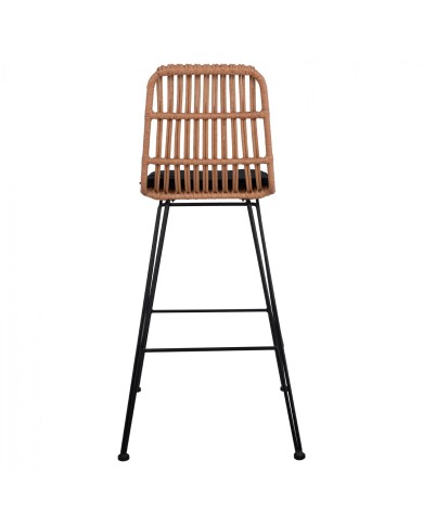 ΣΚΑΜΠΟ ΜΕΤΑΛΛΙΚΟ ΜΕ ΜΑΞΙΛΑΡΙ ALLEGRA HM5452 ΜΕ WICKER ΣΕ ΜΠΕΖ ΑΠΟΧΡΩΣΗ 56x60x109 εκ.
