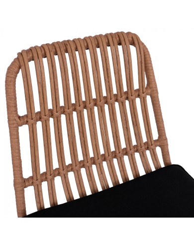 ΣΚΑΜΠΟ ΜΕΤΑΛΛΙΚΟ ΜΕ ΜΑΞΙΛΑΡΙ ALLEGRA HM5452 ΜΕ WICKER ΣΕ ΜΠΕΖ ΑΠΟΧΡΩΣΗ 56x60x109 εκ.
