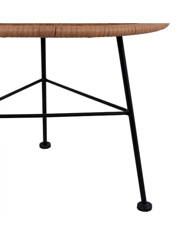 ΤΡΑΠΕΖΙ ΜΕΤΑΛΛΙΚΟ ALLEGRA HM5459 ΜΕ WICKER ΜΠΕΖ ΚΑΙ ΓΥΑΛΙ Φ45Χ46Υεκ.