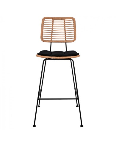 ΣΚΑΜΠΟ ΜΕΤΑΛΛΙΚΟ ΜΕ ΜΑΞΙΛΑΡΙ ALLEGRA HM5455 ΜΕ WICKER ΜΠΕΖ 46,5x55x117,5Υ εκ.