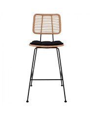 ΣΚΑΜΠΟ ΜΕΤΑΛΛΙΚΟ ΜΕ ΜΑΞΙΛΑΡΙ ALLEGRA HM5455 ΜΕ WICKER ΜΠΕΖ 46,5x55x117,5Υ εκ.