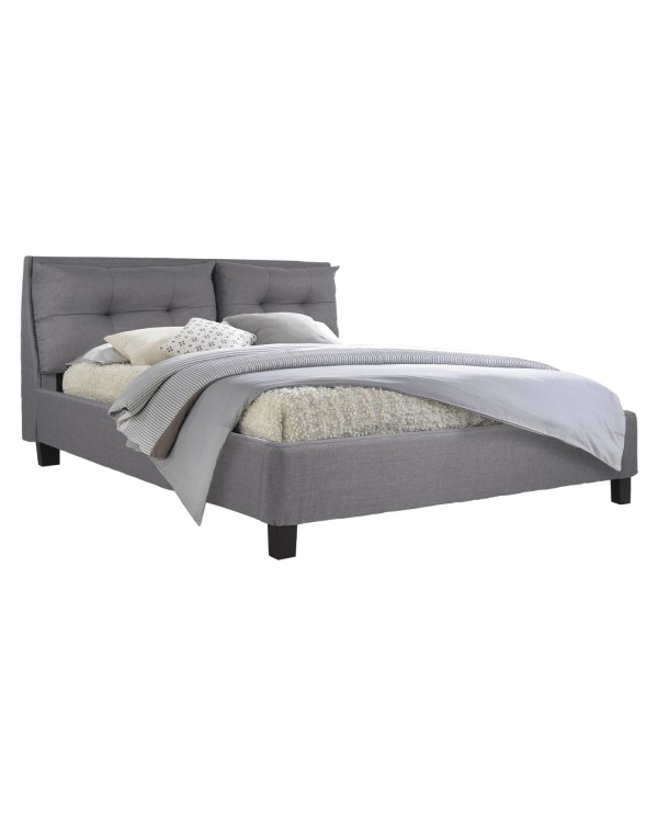 ΚΡΕΒΑΤΙ BILLIE 160x200 εκ. ΜΕ ΥΦΑΣΜΑ ΓΚΡΙ HM551.05