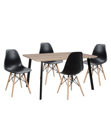 ΣΕΤ ΤΡΑΠΕΖΑΡΙΑΣ 5ΤΜΧ HM10346 ΤΡΑΠΕΖΙ 140x80x76 cm & 4 ΚΑΡΕΚΛΕΣ TWIST