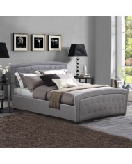 ΚΡΕΒΑΤΙ ODELIA ΜΕ ΥΦΑΣΜΑ DARK GREY HM550.05 150x200 εκ.