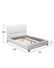 ΚΡΕΒΑΤΙ ODALYS 150x200 εκ. ΜΕ PU ΛΕΥΚΟ HM549.01