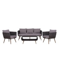 ΣΕΤ ΣΑΛΟΝΙ 4ΤΜΧ ΑΛΟΥΜΙΝΙΟΥ ΜΕ WICKER ΓΚΡΙ HM5282.11