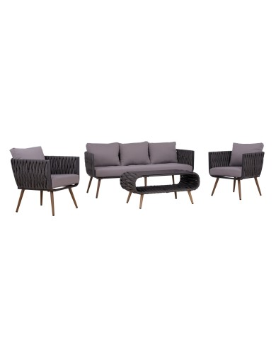 ΣΕΤ ΣΑΛΟΝΙ 4ΤΜΧ ΑΛΟΥΜΙΝΙΟΥ ΜΕ WICKER ΓΚΡΙ HM5282.11