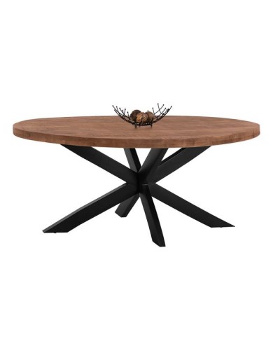 ΤΡΑΠΕΖΙ OVAL 6εκ.ΠΑΧΟΣ ΑΠΟ ΜΑΣΙΦ ΞΥΛΟ MANGO 210Χ100Χ78Υεκ. HM8483
