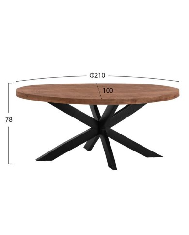 ΤΡΑΠΕΖΙ OVAL 6εκ.ΠΑΧΟΣ ΑΠΟ ΜΑΣΙΦ ΞΥΛΟ MANGO 210Χ100Χ78Υεκ. HM8483