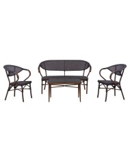 ΣΕΤ ΣΑΛΟΝΙ 4ΤΜΧ BALIN ΑΛΟΥΜΙΝΙΟΥ BAMBOO LOOK ΚΑΦΕ HM5573