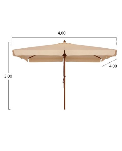ΟΜΠΡΕΛΑ ΕΠΑΓΓΕΛΜΑΤΙΚΗ WALLER 4,00X4,00X3,00Y ΜΕ ΞΥΛΙΝΟ ΣΚΕΛΕΤΟ HM6023 ΜΠΕΖ
