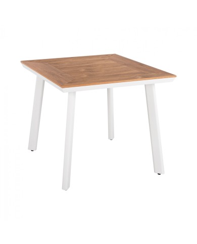 ΤΡΑΠΕΖΙ ΑΛΟΥΜΙΝΙΟΥ TABER ΛΕΥΚΟ ΜΕ ΕΠΙΦΑΝΕΙΑ POLYWOOD HM5563.01 80x80x73Υ ΕΚ.