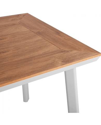 ΤΡΑΠΕΖΙ ΑΛΟΥΜΙΝΙΟΥ TABER ΛΕΥΚΟ ΜΕ ΕΠΙΦΑΝΕΙΑ POLYWOOD HM5563.01 80x80x73Υ ΕΚ.