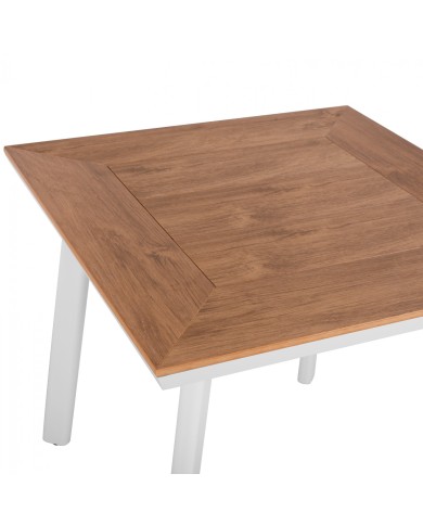 ΤΡΑΠΕΖΙ ΑΛΟΥΜΙΝΙΟΥ TABER ΛΕΥΚΟ ΜΕ ΕΠΙΦΑΝΕΙΑ POLYWOOD HM5563.01 80x80x73Υ ΕΚ.