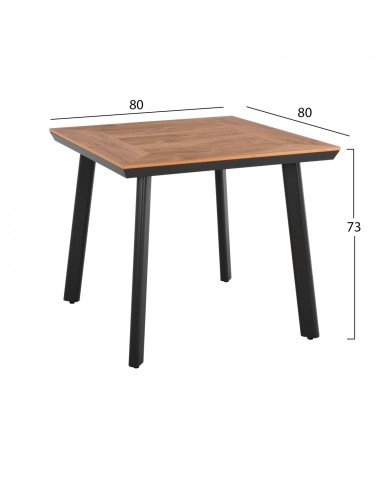 ΤΡΑΠΕΖΙ ΑΛΟΥΜΙΝΙΟΥ TABER ΑΝΘΡΑΚΙ ΜΕ ΕΠΙΦΑΝΕΙΑ POLYWOOD HM5563.02 80x80x73Υεκ.
