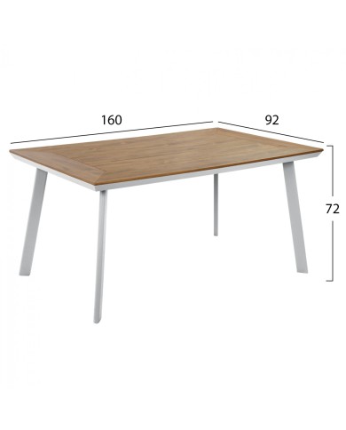 ΤΡΑΠΕΖΙ ΑΛΟΥΜΙΝΙΟΥ TABER ΜΕ POLYWOOD HM5132.11 ΛΕΥΚΟ 160x92x72