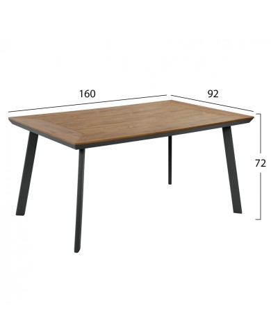 ΤΡΑΠΕΖΙ ΑΛΟΥΜΙΝΙΟΥ TABER ΜΕ POLYWOOD HM5132.12 ΓΚΡΙ 160x92x72