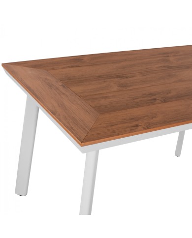 ΤΡΑΠΕΖΙ ΑΛΟΥΜΙΝΙΟΥ TABER ΜΕ POLYWOOD ΛΕΥΚΟ 120x80x72,5Υ εκ. HM5562.01