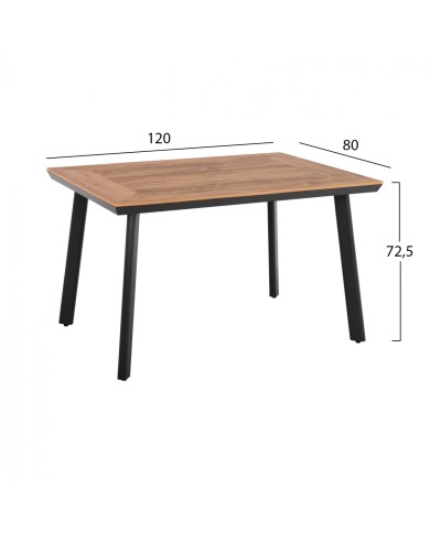 ΤΡΑΠΕΖΙ ΑΛΟΥΜΙΝΙΟΥ TABER ΑΝΘΡΑΚΙ ΜΕ ΕΠΙΦΑΝΕΙΑ POLYWOOD HM5562.02 120x80x72,5Υ ΕΚ.