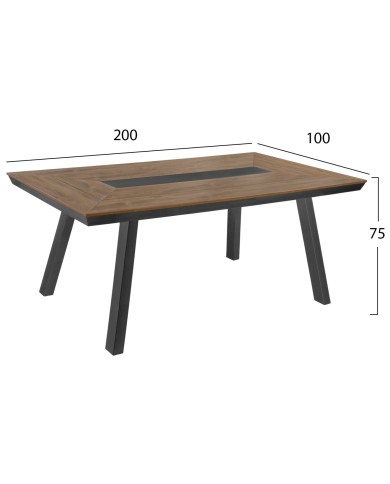 ΤΡΑΠΕΖΙ ΑΛΟΥΜΙΝΙΟΥ TABER ΜΕ POLYWOOD 200X94 ΓΚΡΙ HM5131.12
