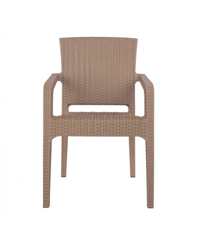 ΠΟΛΥΘΡΟΝΑ ΠΟΛΥΠΡΟΠΥΛΕΝΙΟΥ RATTAN HM5590.02 ΧΡΩΜΑ ΚΑΠΟΥΤΣΙΝΟ 58x55x87 cm.