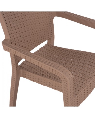 ΠΟΛΥΘΡΟΝΑ ΠΟΛΥΠΡΟΠΥΛΕΝΙΟΥ RATTAN HM5590.02 ΧΡΩΜΑ ΚΑΠΟΥΤΣΙΝΟ 58x55x87 cm.