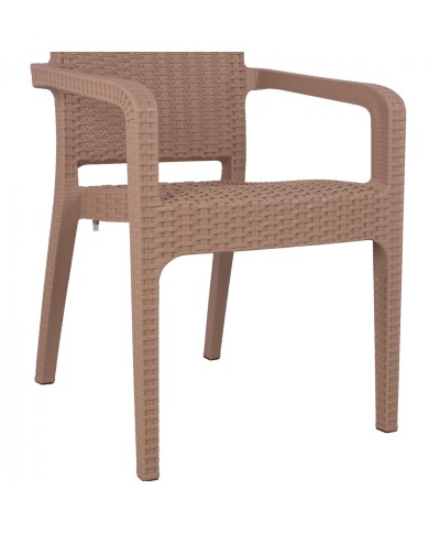 ΠΟΛΥΘΡΟΝΑ ΠΟΛΥΠΡΟΠΥΛΕΝΙΟΥ RATTAN HM5590.02 ΧΡΩΜΑ ΚΑΠΟΥΤΣΙΝΟ 58x55x87 cm.