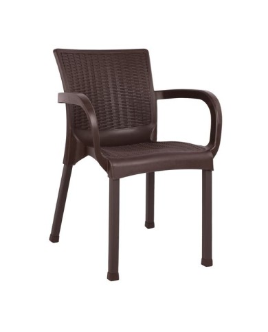ΠΟΛΥΘΡΟΝΑ ΠΟΛΥΠΡΟΠΥΛΕΝΙΟΥ RATTAN ΠΟΔΙ ALU HM5591.03 ΧΡΩΜΑ ΚΑΦΕ 60x60x82 cm
