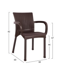 ΠΟΛΥΘΡΟΝΑ ΠΟΛΥΠΡΟΠΥΛΕΝΙΟΥ RATTAN ΠΟΔΙ ALU HM5591.03 ΧΡΩΜΑ ΚΑΦΕ 60x60x82 cm