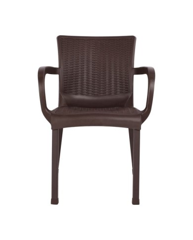 ΠΟΛΥΘΡΟΝΑ ΠΟΛΥΠΡΟΠΥΛΕΝΙΟΥ RATTAN ΠΟΔΙ ALU HM5591.03 ΧΡΩΜΑ ΚΑΦΕ 60x60x82 cm