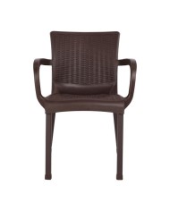 ΠΟΛΥΘΡΟΝΑ ΠΟΛΥΠΡΟΠΥΛΕΝΙΟΥ RATTAN ΠΟΔΙ ALU HM5591.03 ΧΡΩΜΑ ΚΑΦΕ 60x60x82 cm