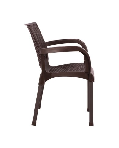 ΠΟΛΥΘΡΟΝΑ ΠΟΛΥΠΡΟΠΥΛΕΝΙΟΥ RATTAN ΠΟΔΙ ALU HM5591.03 ΧΡΩΜΑ ΚΑΦΕ 60x60x82 cm