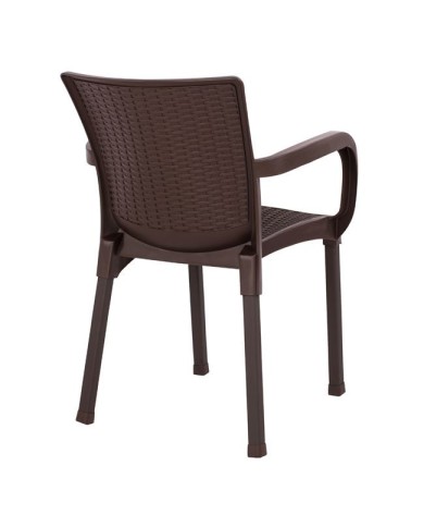 ΠΟΛΥΘΡΟΝΑ ΠΟΛΥΠΡΟΠΥΛΕΝΙΟΥ RATTAN ΠΟΔΙ ALU HM5591.03 ΧΡΩΜΑ ΚΑΦΕ 60x60x82 cm