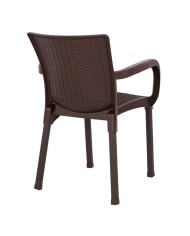 ΠΟΛΥΘΡΟΝΑ ΠΟΛΥΠΡΟΠΥΛΕΝΙΟΥ RATTAN ΠΟΔΙ ALU HM5591.03 ΧΡΩΜΑ ΚΑΦΕ 60x60x82 cm