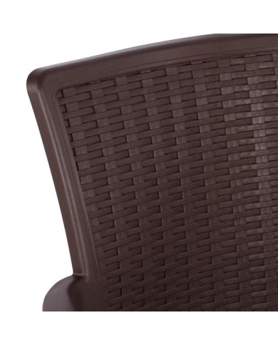 ΠΟΛΥΘΡΟΝΑ ΠΟΛΥΠΡΟΠΥΛΕΝΙΟΥ RATTAN ΠΟΔΙ ALU HM5591.03 ΧΡΩΜΑ ΚΑΦΕ 60x60x82 cm